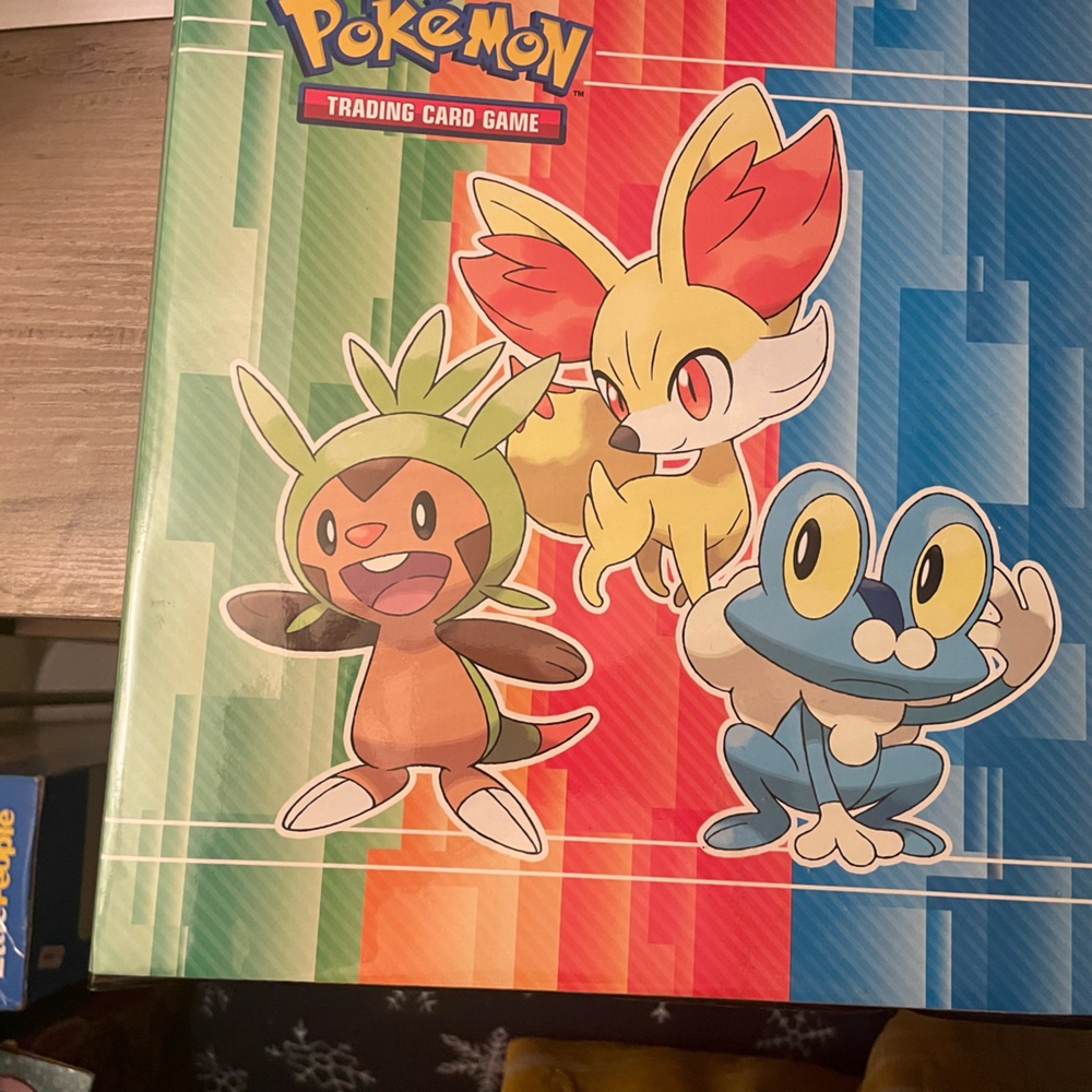 Pokemon Card Box with Red, Green, and Blue Design